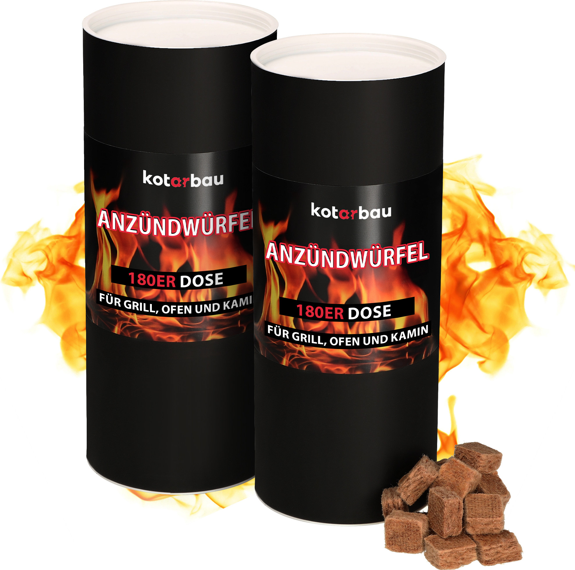 KOTARBAU® Set mit 360 Stück Grillanzünder Kohleanzünder Anzündkamin Kaminanzünder Anzünder für Öfen Anzünder für Grills und Kamine Würfel