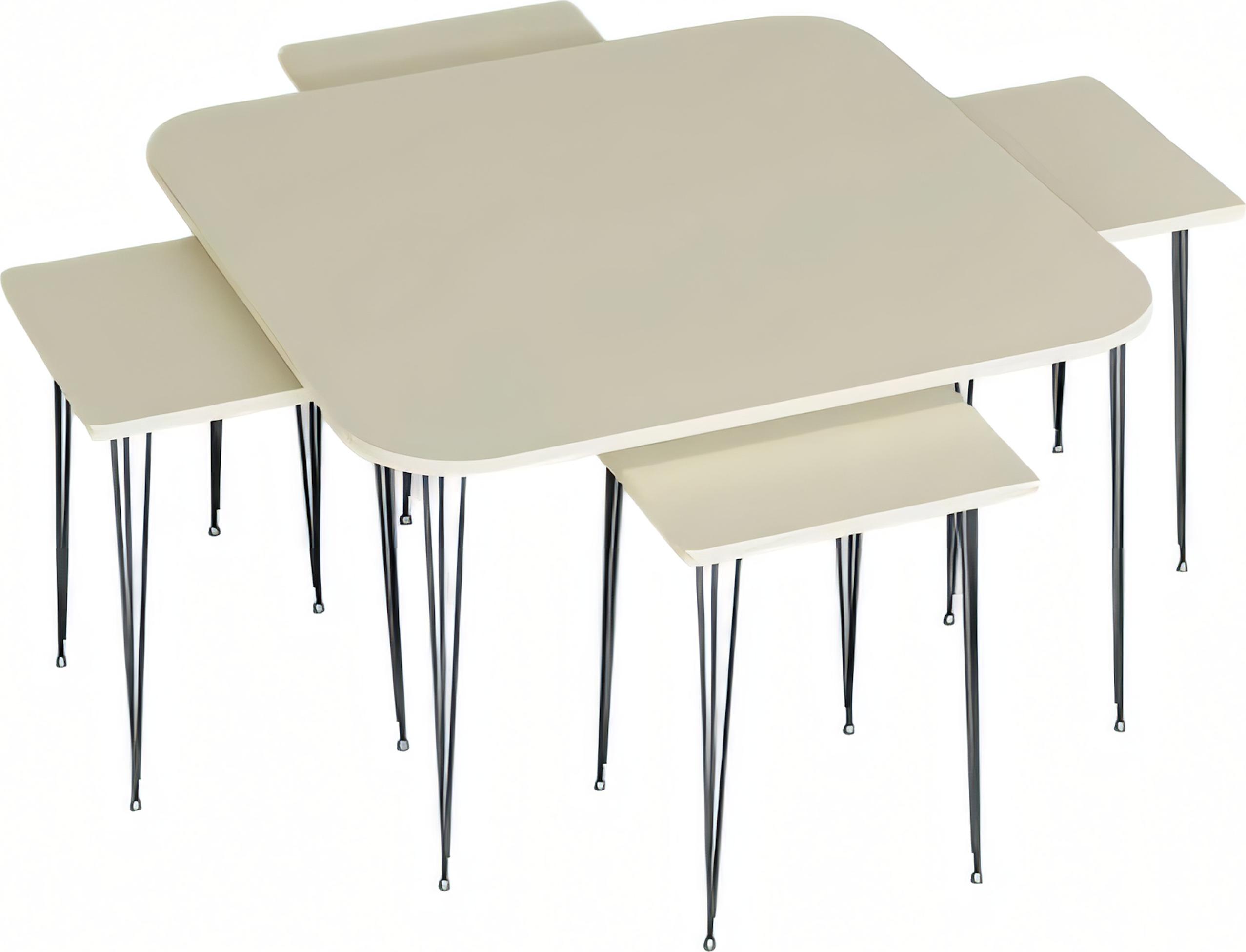 AEA Beige Holz Couchtisch mit Beistelltischen modern und stilvoll