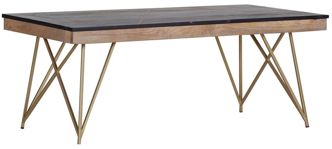 Landscape Couchtisch LENNON, rechteckig, 1.2 m Länge, 0.46 m Höhe, modern, mit Messingapplikationen