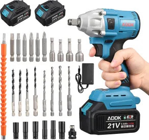 Akumulátorový rázový uťahovák Fortuna Lai 20V, 380NmVysoký krútiaci moment, 3800 otáčok za minútu, batérie 2x3000mAh, skrutky na kolesá, box s 25 kusmi príslušenstva, vhodný pre rodinné autá