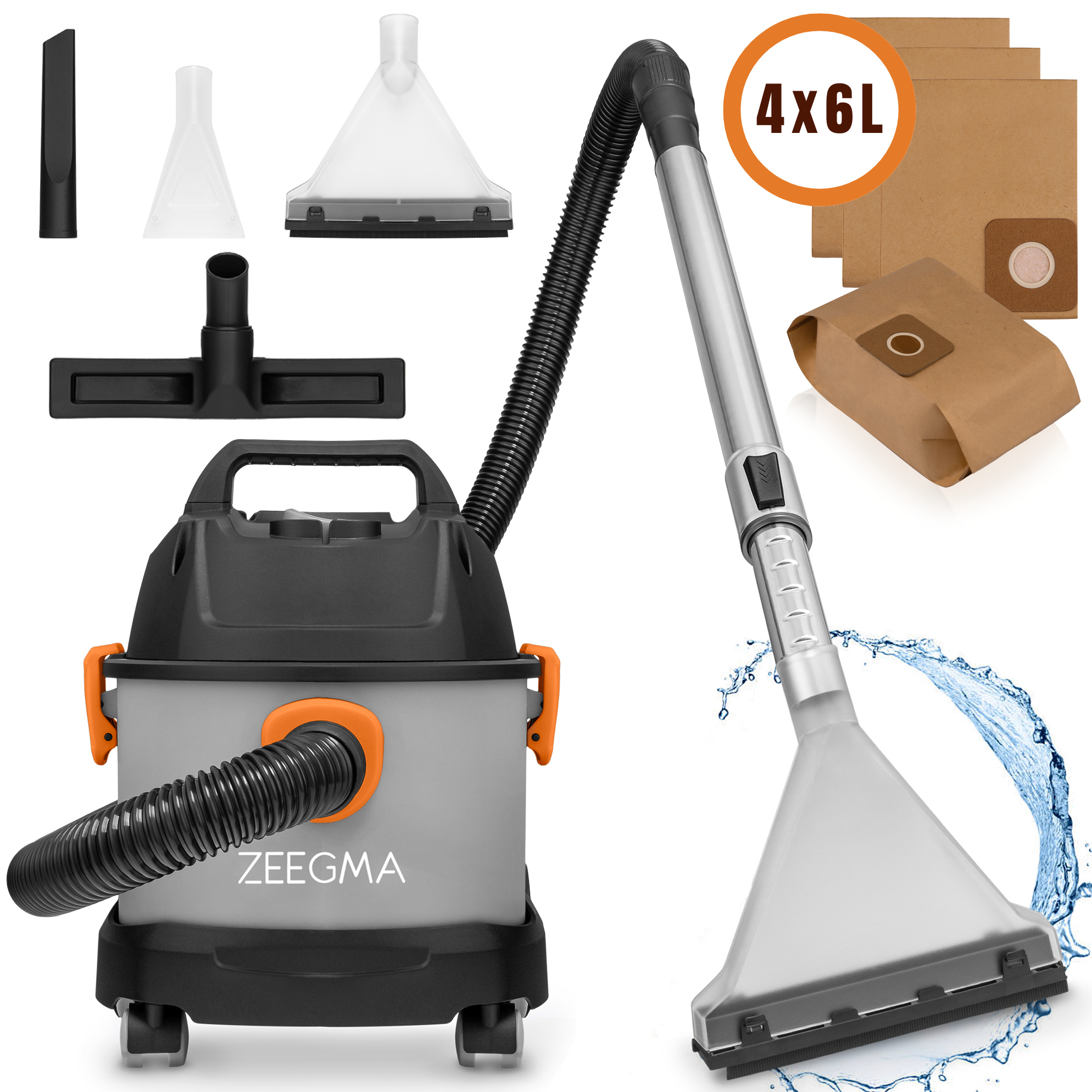 ZEEGMA Zonder Pro Compact grafitový priemyselný vysávač 1000W s HEPA filtrom + ZONDER PRO COMPACT BAGS