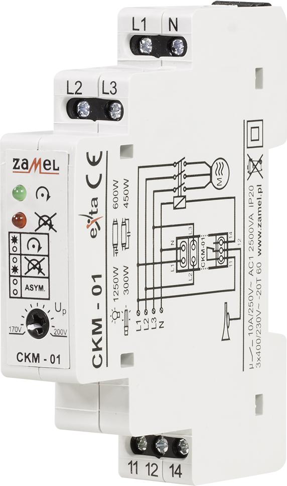 Zamel Phasenfolgesensor Phasenfolge-, Verlust- und Asymmetrierelais CKM-01