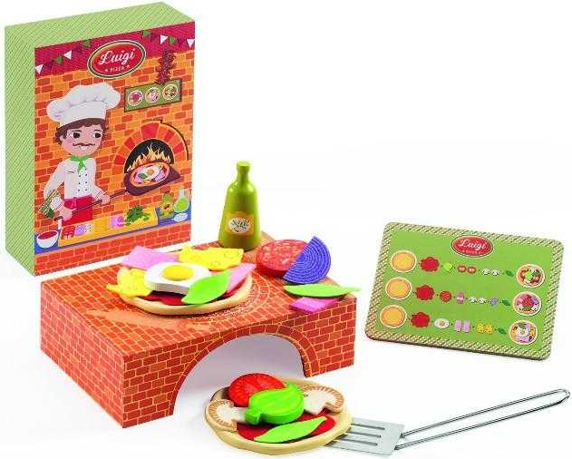 Djeco Pizza Luigi – Pizzeria-Rollenspielset mit Holz- und Metallteilen