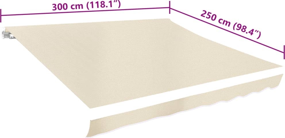 VidaXL Markisenbespannung 4x3,5 M In Creme – Sonnenschutz Für Terrasse & Garten