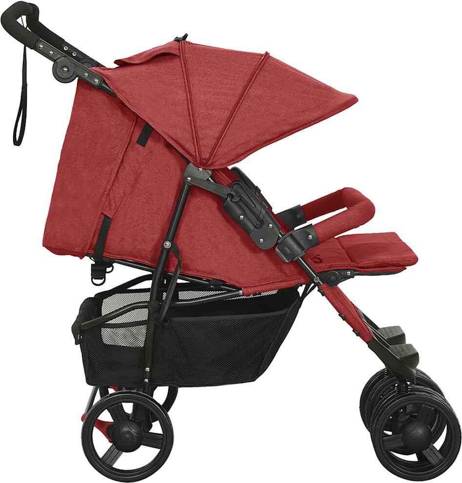 vidaXL Geschwisterwagen Rot Stahl 10245