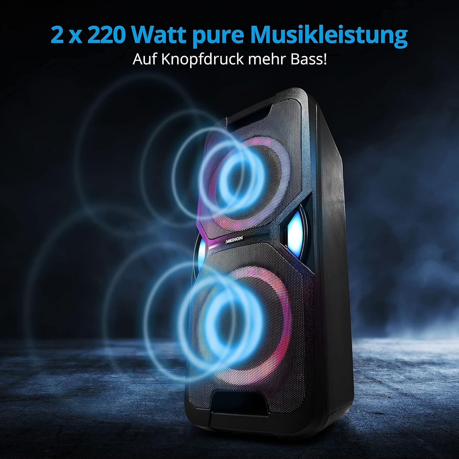 MEDION LIFE P67038, 2.0 kanály/kanálov, 2-way, 44 W, 44 W, 440 W, Káblový a bezdrôtový