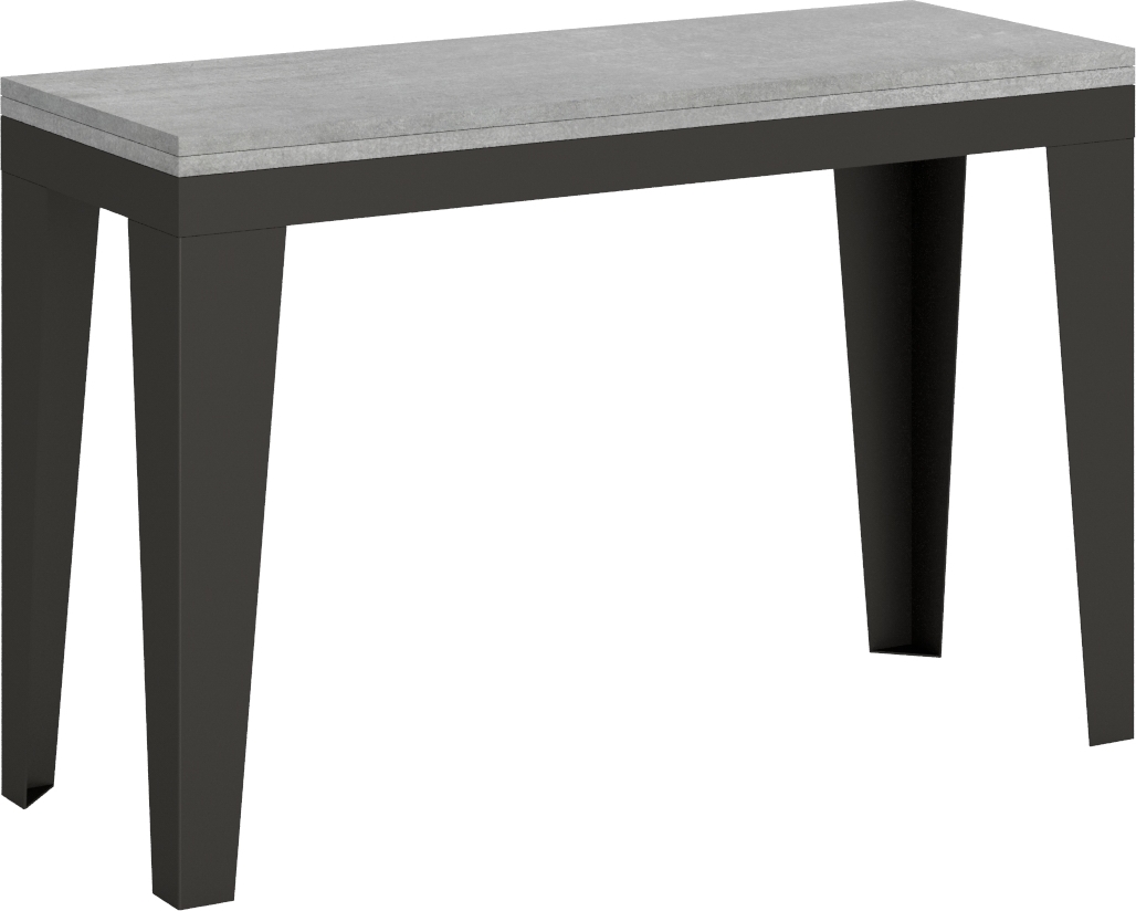 ITAMOBY - Ausziehtisch 120/200x45/90 cm Flame Double Zement Gestell in Anthrazit WETAFLAMDOUBL-CM-AL