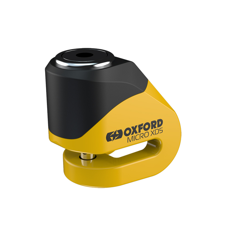 Oxford XD-6 Bloccadisco Giallo/Nero – Universale Per Scooter E Moto, Perno 6mm Con 3 Chiavi