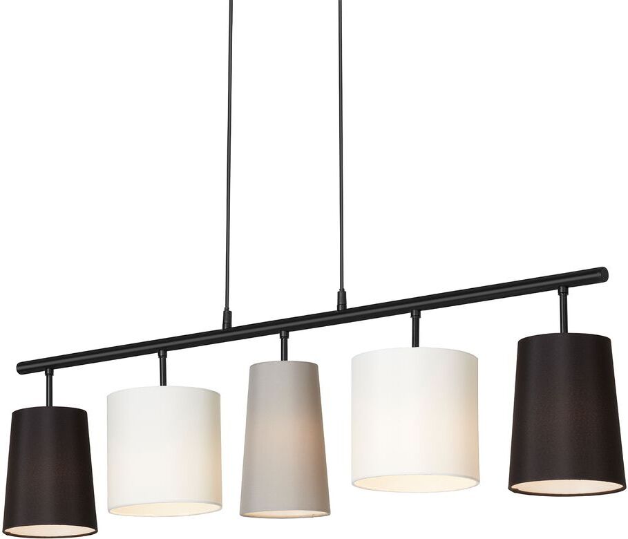 Pendelleuchte Hängelampe BRILONER LEUCHTEN SHADES, 40 W, IP20, schwarz, Metall-Stoff, exkl. 5x E14, 96 x 120 cm 4009-055