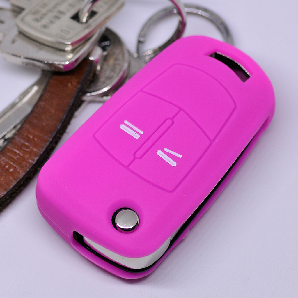 kwmobile Autoschlüssel Hülle kompatibel mit VW Skoda Seat 3-Tasten  Autoschlüssel - Schlüsselhülle Silikon Cover - Hochglanz Violett