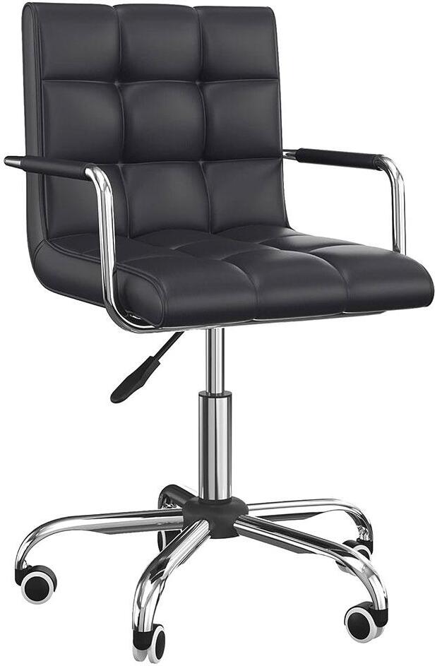 HOMCOM Kancelárska stolička Otočná stolička Kozmetická stolička Stolička na kolieskach Otočná stolička Pracovná stolička Manažérska stolička Kancelárska stolička Čierna