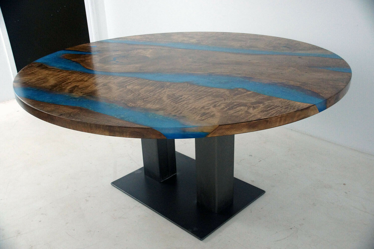 Runder Esstisch River Table Echtes Holz Flusstisch 150cm Tische Epoxidharz Neu