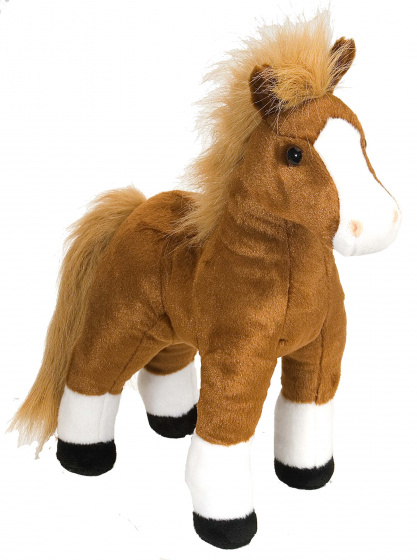 25-30cm ,,NEU,, Plüsch Pferd Pony aus Plüsch dunkelbraun 3.-farbig sortiert ca 