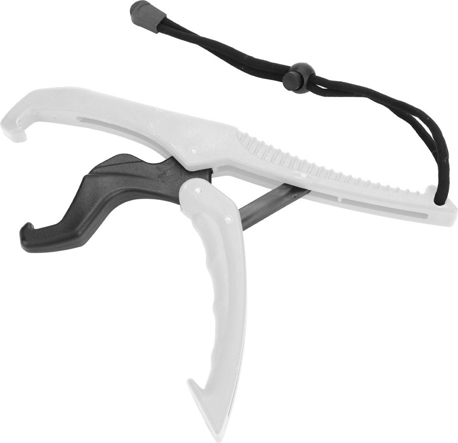 Gistuch Angelgreifer-Ausrüstungswerkzeug, ABS-Griff, Tackle-Halter, Fischklemme mit verstellbarem Seil (weiß, S)