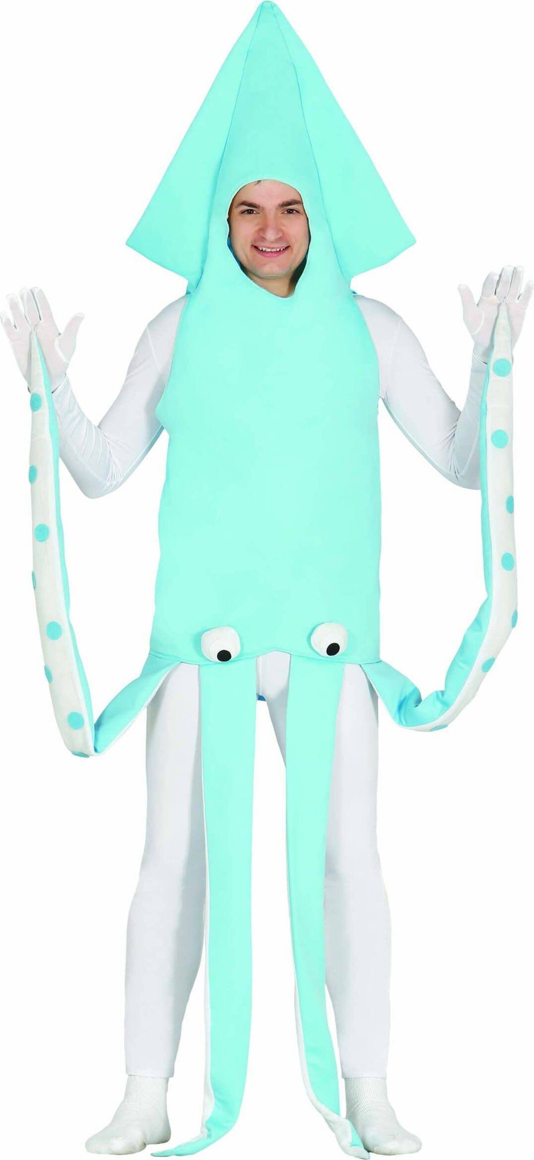 FUNZIEZ! Costume Da Polpo Adulto - Tuta Intera In Peluche Con Tentacoli E Cappuccio | Pigiama Unico Pezzo Con Tasche Con Cerniera, Taglia Small - 4