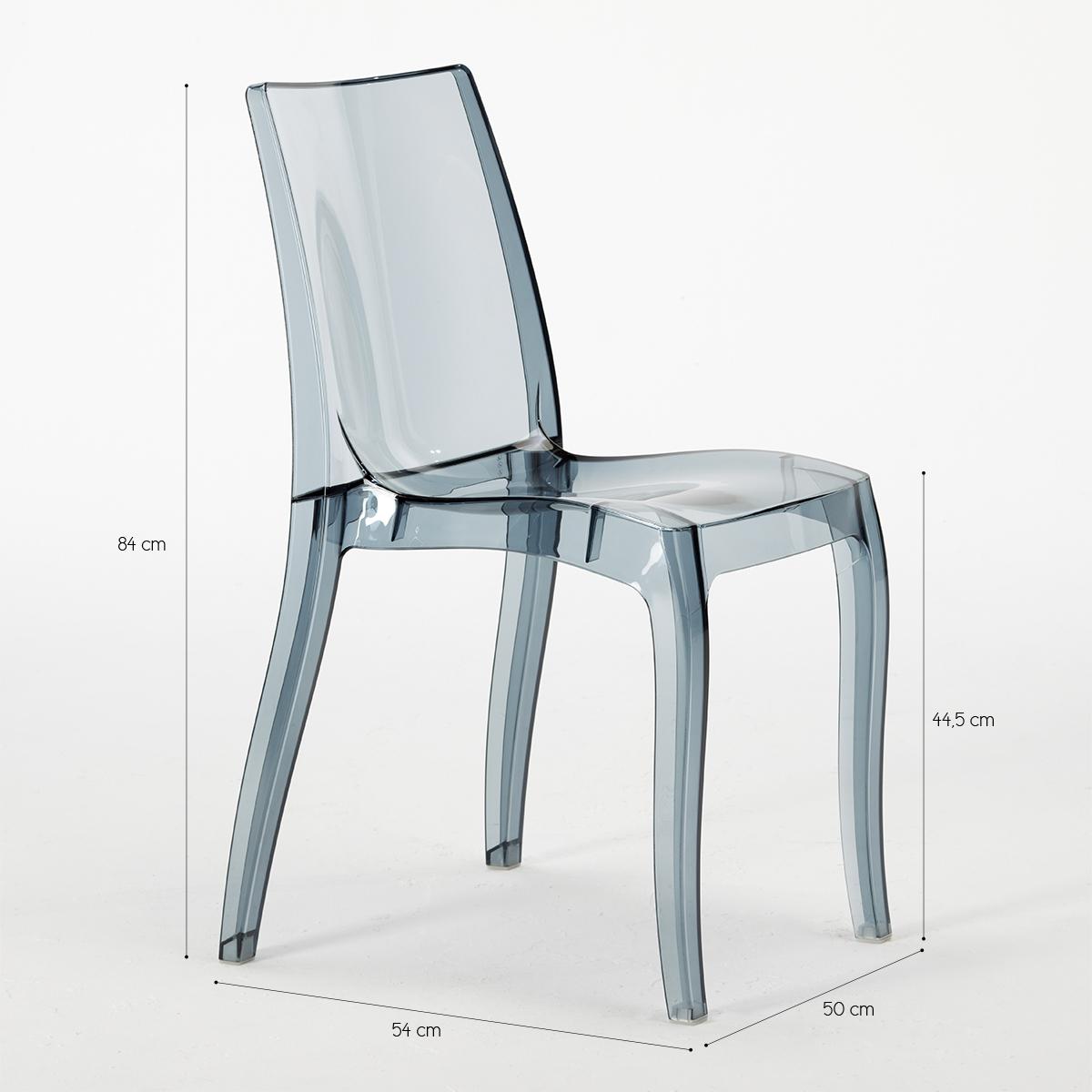 18er Set Cristal Light Grand Soleil transparente Stühle Bars und Restaurants - Transparent Rot