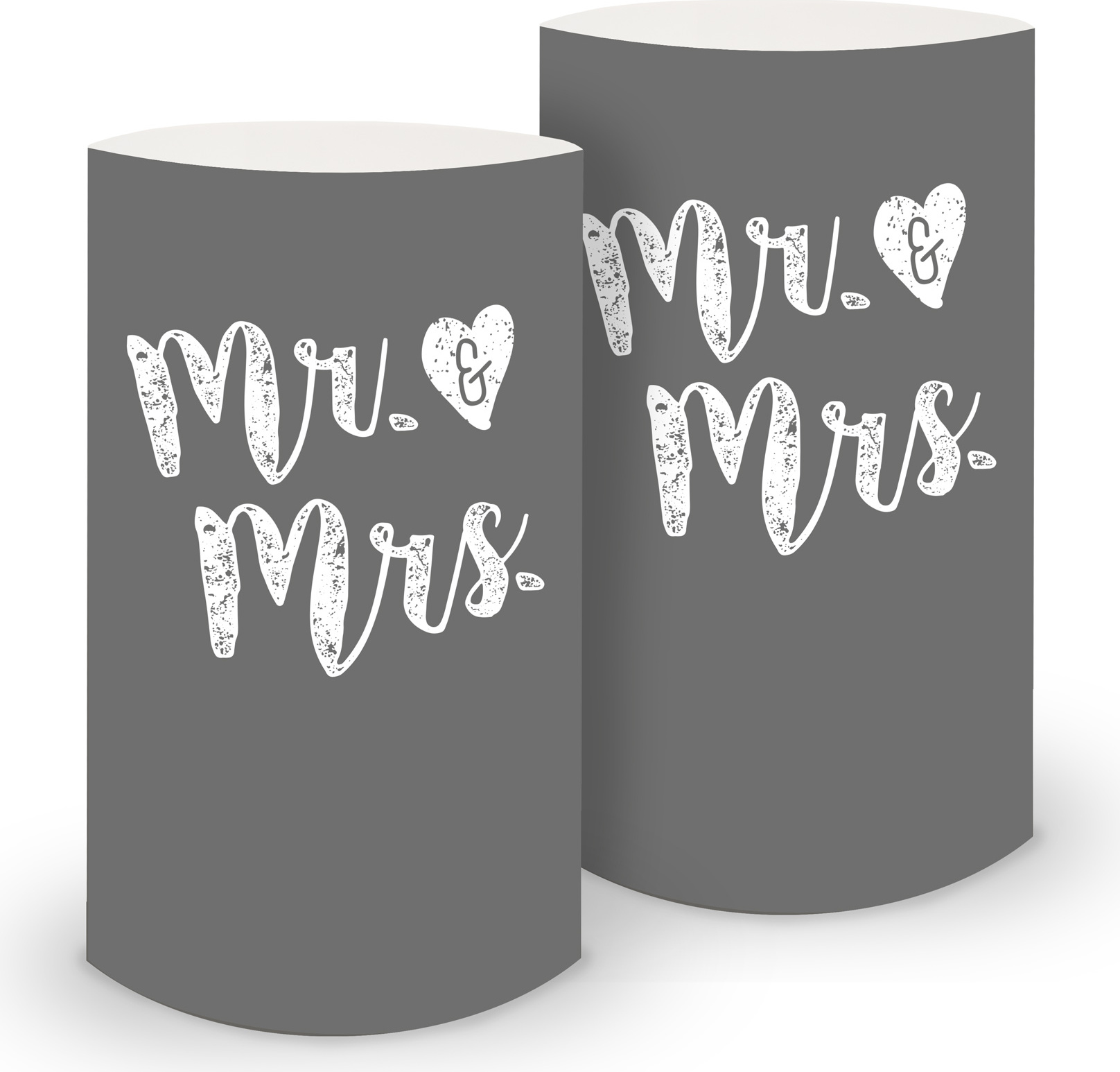 itenga Windlicht "Mr. & Mrs." für Hochzeit, Trauung 6er Set