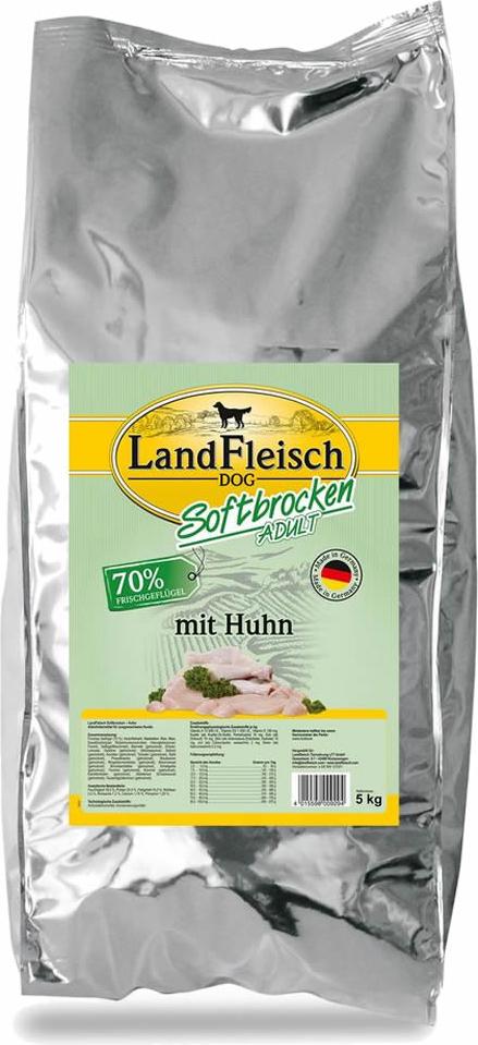 Landfleisch Dog Softbrocken Mit Huhn, Adult, jede Rasse, Huhn, 5 kg 6666594