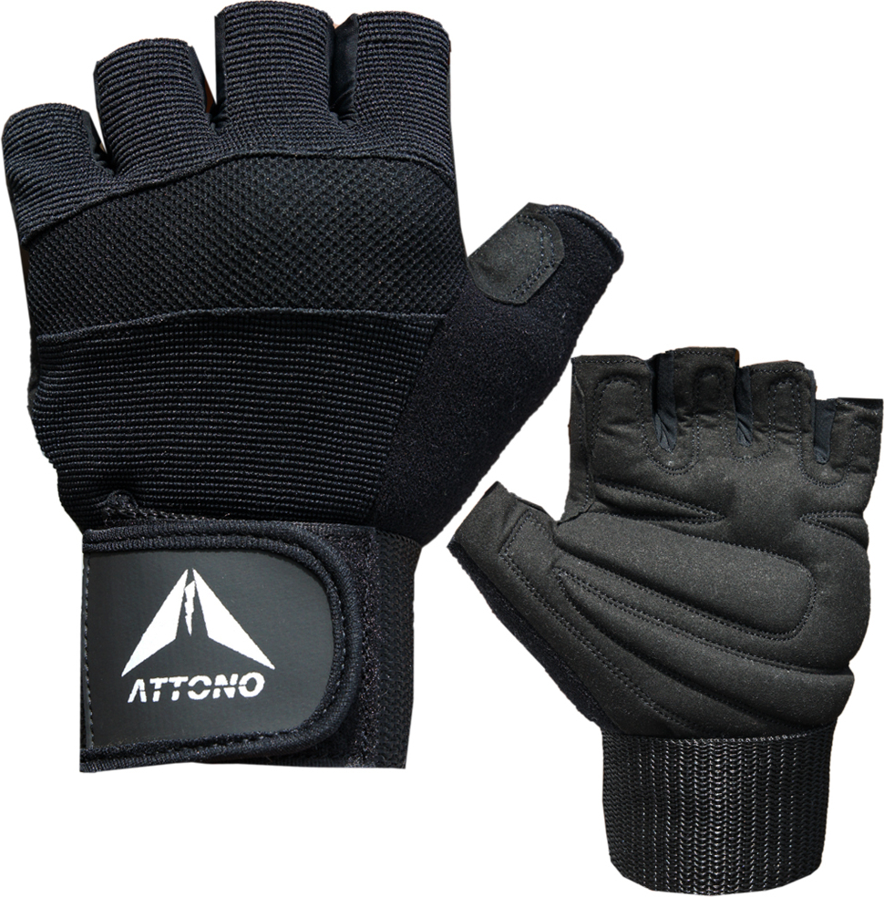 ATTONO Guanti Fitness Estivi Traspiranti - Palmo In Pelle Amara, Taglia XXS (Circonferenza 15-16 Cm)