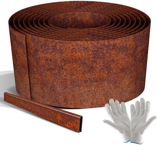 OEM Flexible Gartengrenze aus Ganzroststahl 40 m x 15 cm, Dauerhafte Gartenbegrenzung für Wege, Pfade und Rasengrenzen rostfarben 2026