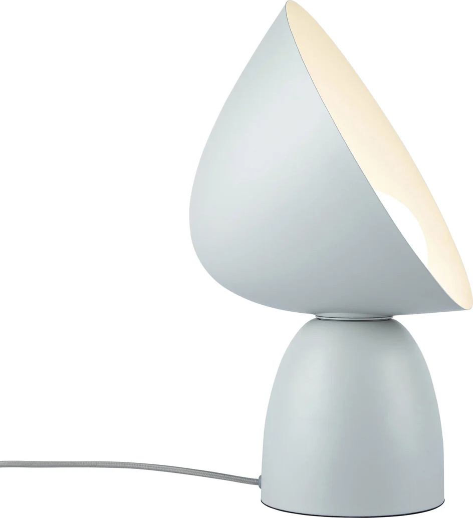 Nordlux Hello Tischlampe Grau Glas, drehbarer Schirm, direktes/indirektes Licht