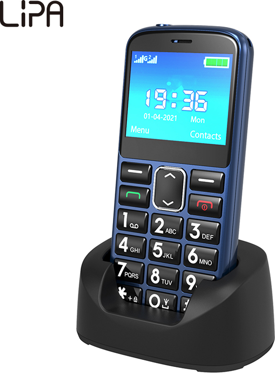 Lipa F70 Senior mobilný telefón 4G - Seniorský mobilný telefón - Seniorský telefón - Rýchle nabíjanie cez USB-C - Nabíjateľná batéria - Bluetooth - Fotoaparát - Tlačidlo SOS núdzového volania - Veľké tlačidlá