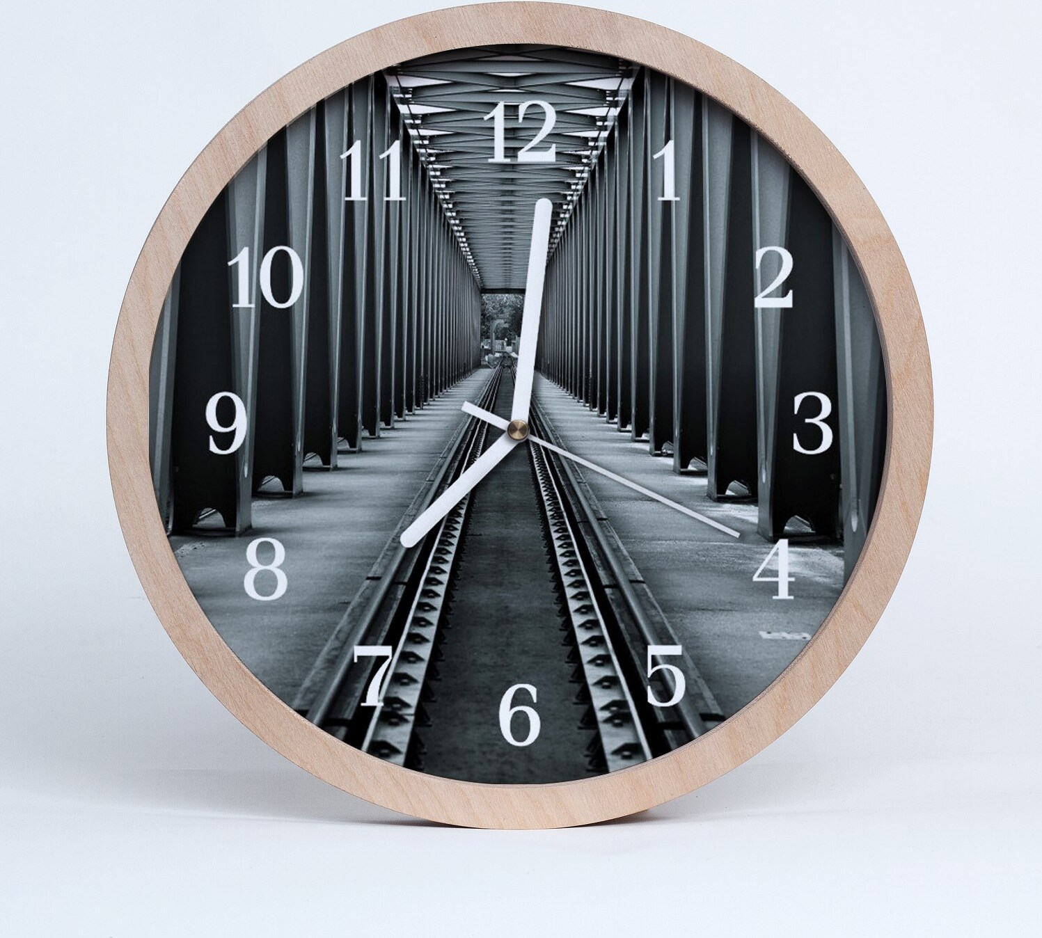 tulup Holzuhr 30fi cm wanduhr - Eisenbahnschienen zdo-30-56707182