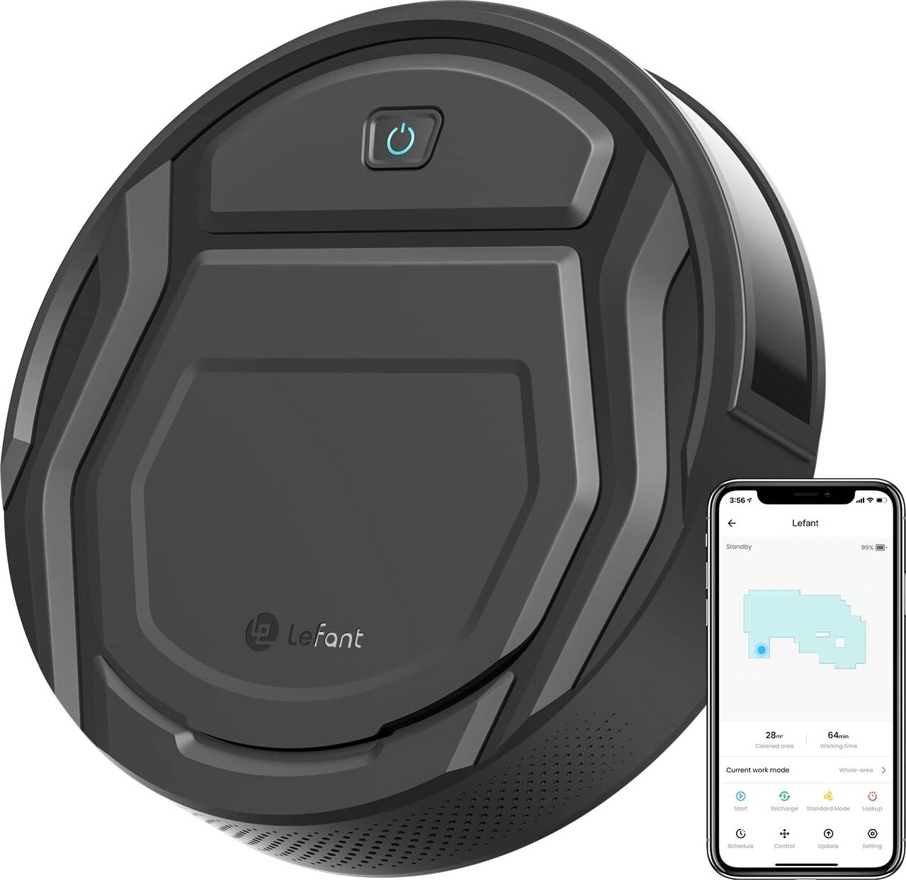 Robotický vysávač Lefant M210, supertenký robotický vysávač so silným sacím výkonom, robotický vysávač WLAN kompatibilný s ovládaním Alexa a APP