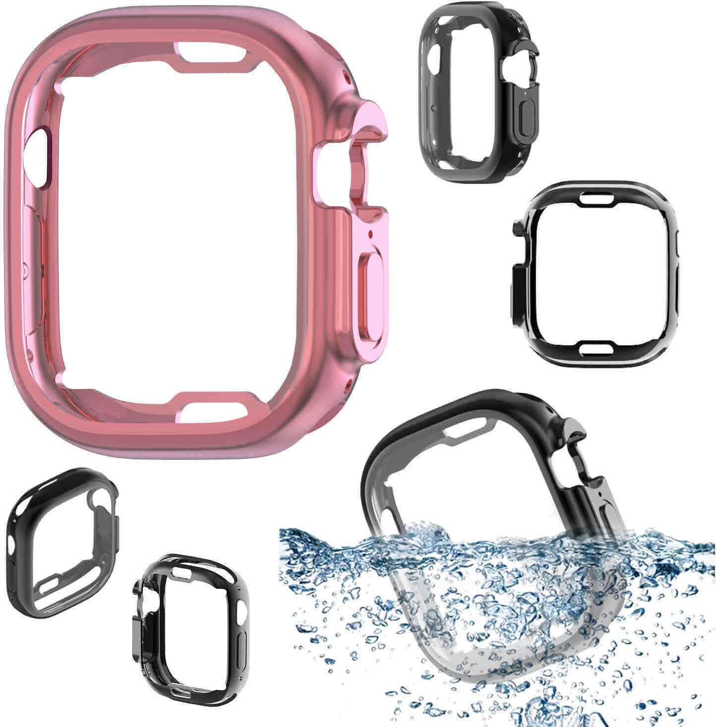 Pre Apple Watch Ultra 1 + 2 49 mm 2 v 1 Puzdro TPU Cover + PET fólia