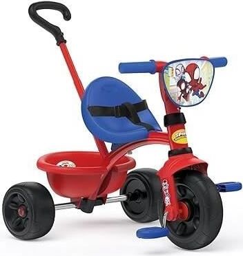 Dreirad, Verstellbare Elternstange, Sicherheitsgurt, 15 Monate bis 3 Jahre, Smoby Be Fun Spidey SMO3032167403377