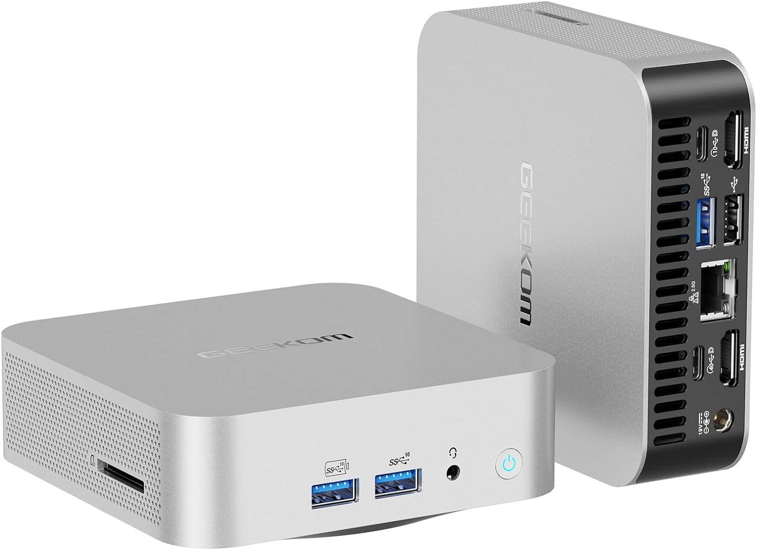 GEEKOM AI Mini PC AMD Ryzen 7 8745HS (8 Kerne 16 Threads, bis zu 4,9GHz) 2.5Gbps Dualer LAN Port, Mini PC Win-11 Pro 16GB DDR5+1TB SSD GEEKOM A8