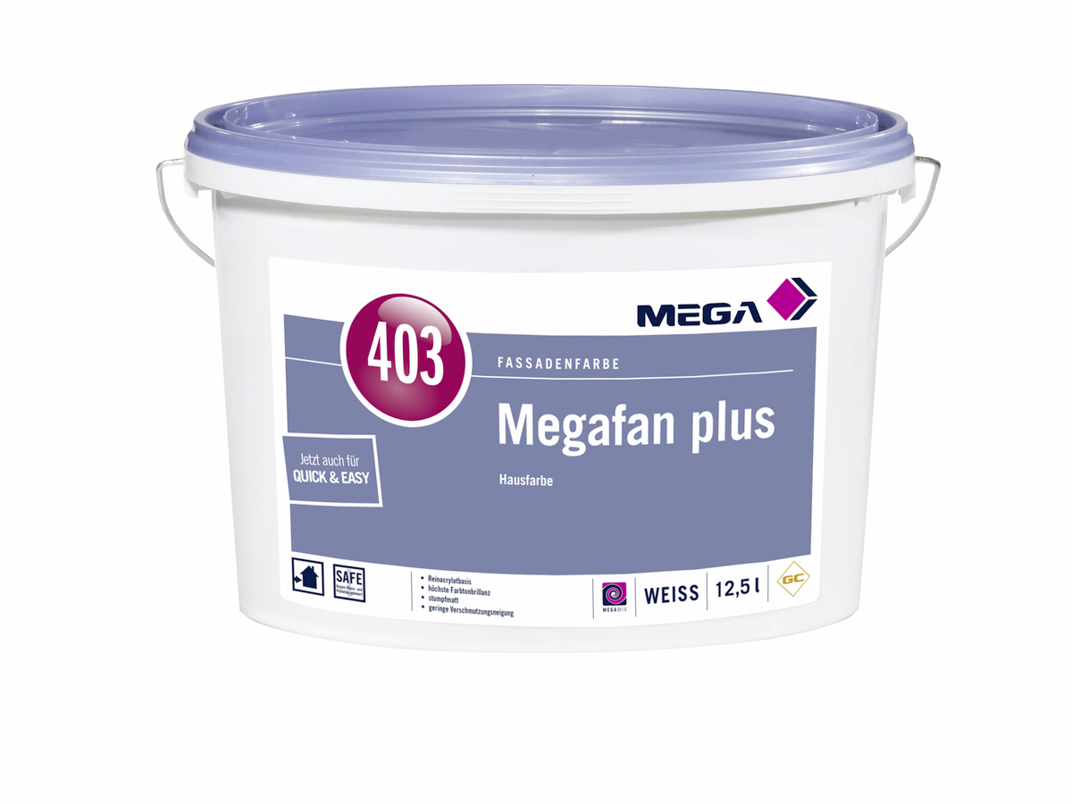 MEGA 403 Megafan Plus Fassadenfarbe 1,5 Liter weiß