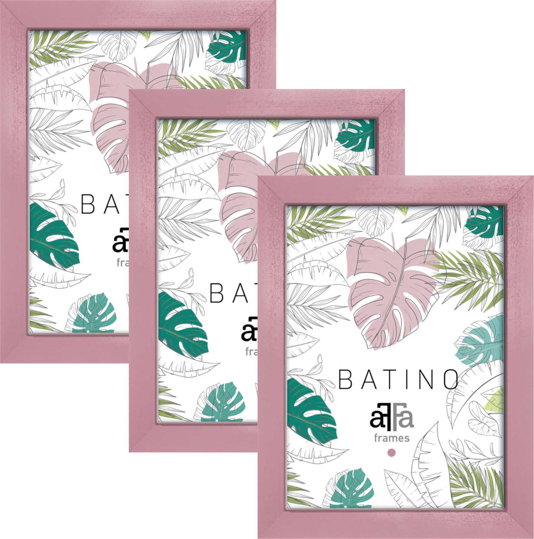 AFFa Frames Bilderrahmen Set Mit Passepartout - 5 Stück 40x50cm In Grün