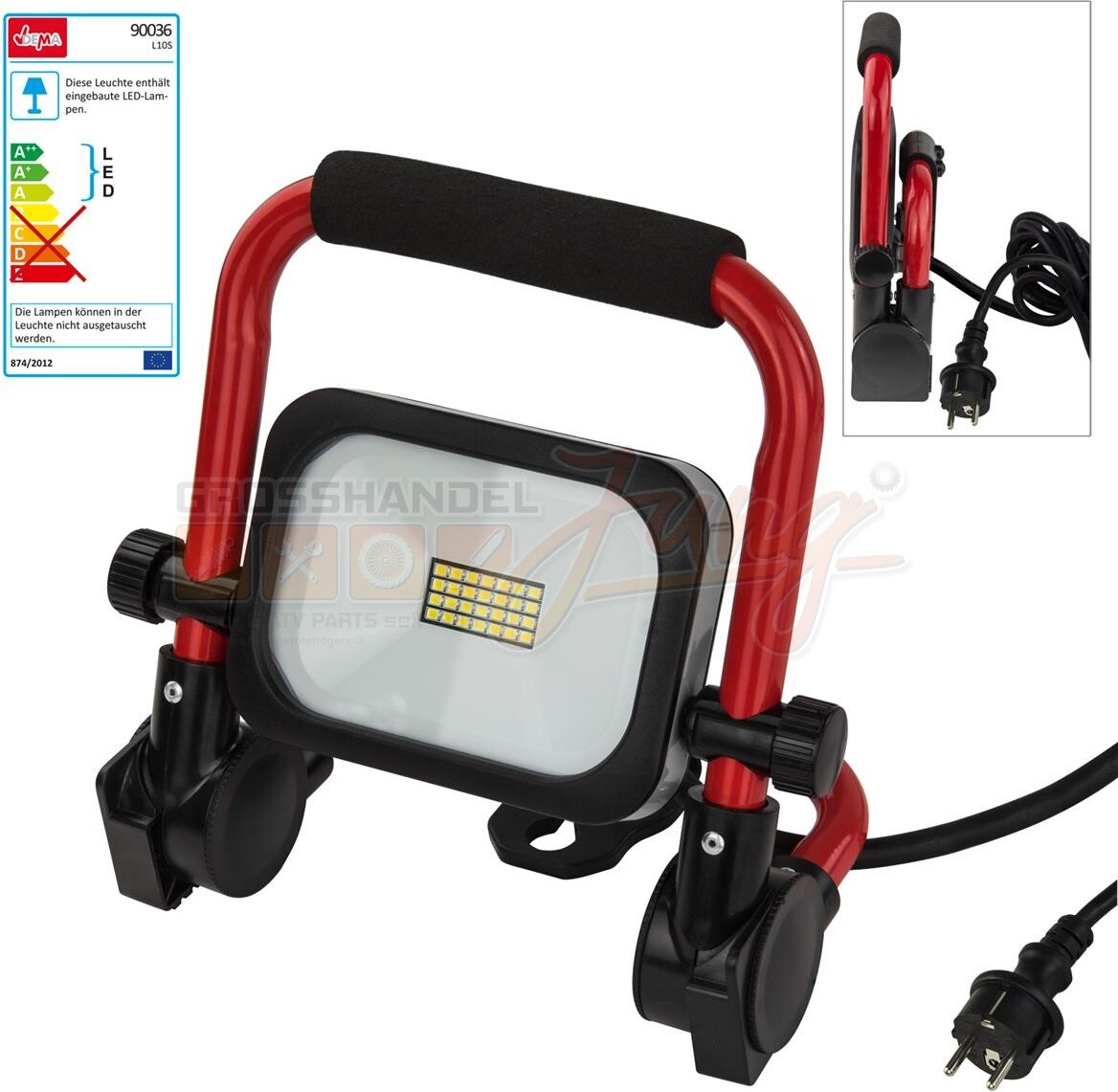 DEMA LED-Leuchte 10W mit Tragegestell slim 90036