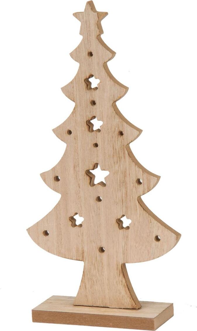Saska Garden Dekorative Holz-Weihnachtsbaum mit Stern – 32 cm