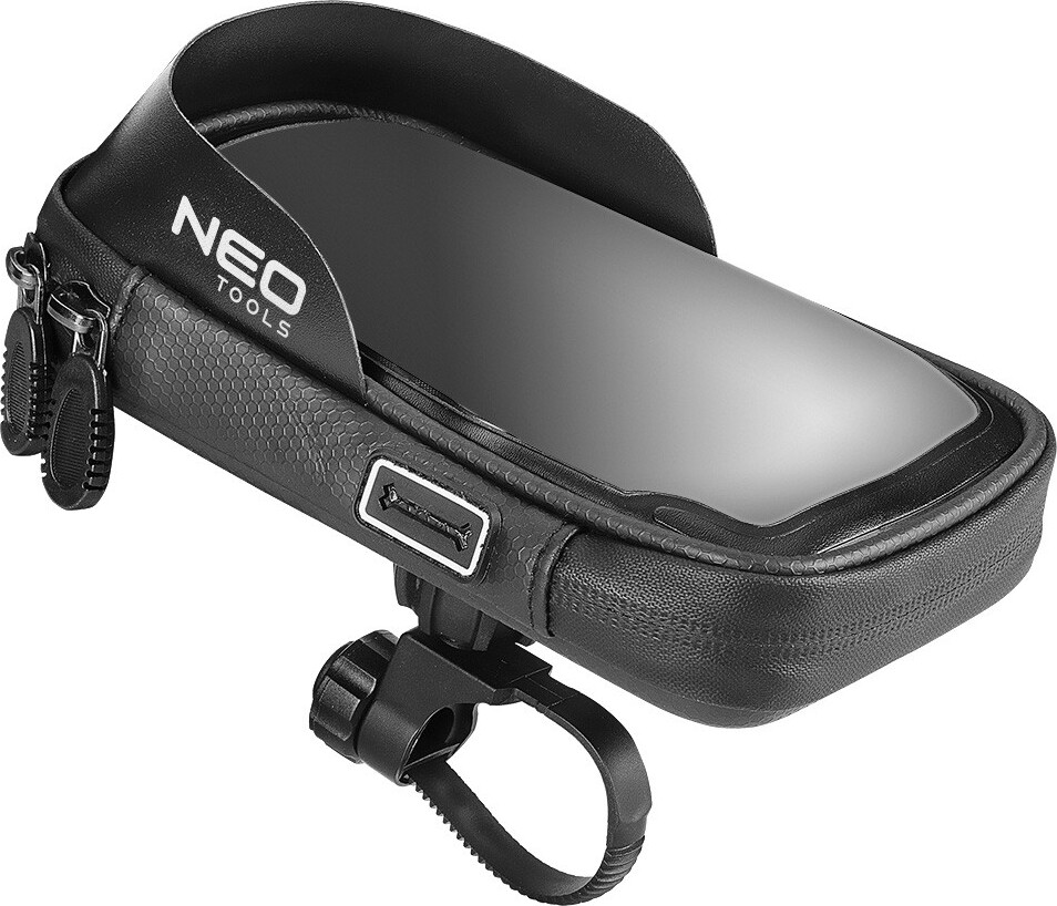 NEO TOOLS Wasserdichte Fahrradtasche mit Telefonhalterung, aus Polyurethanund EVA, wasserdicht, max Durchmesser des Telefons 6", 360° Neupositionierung 91-001