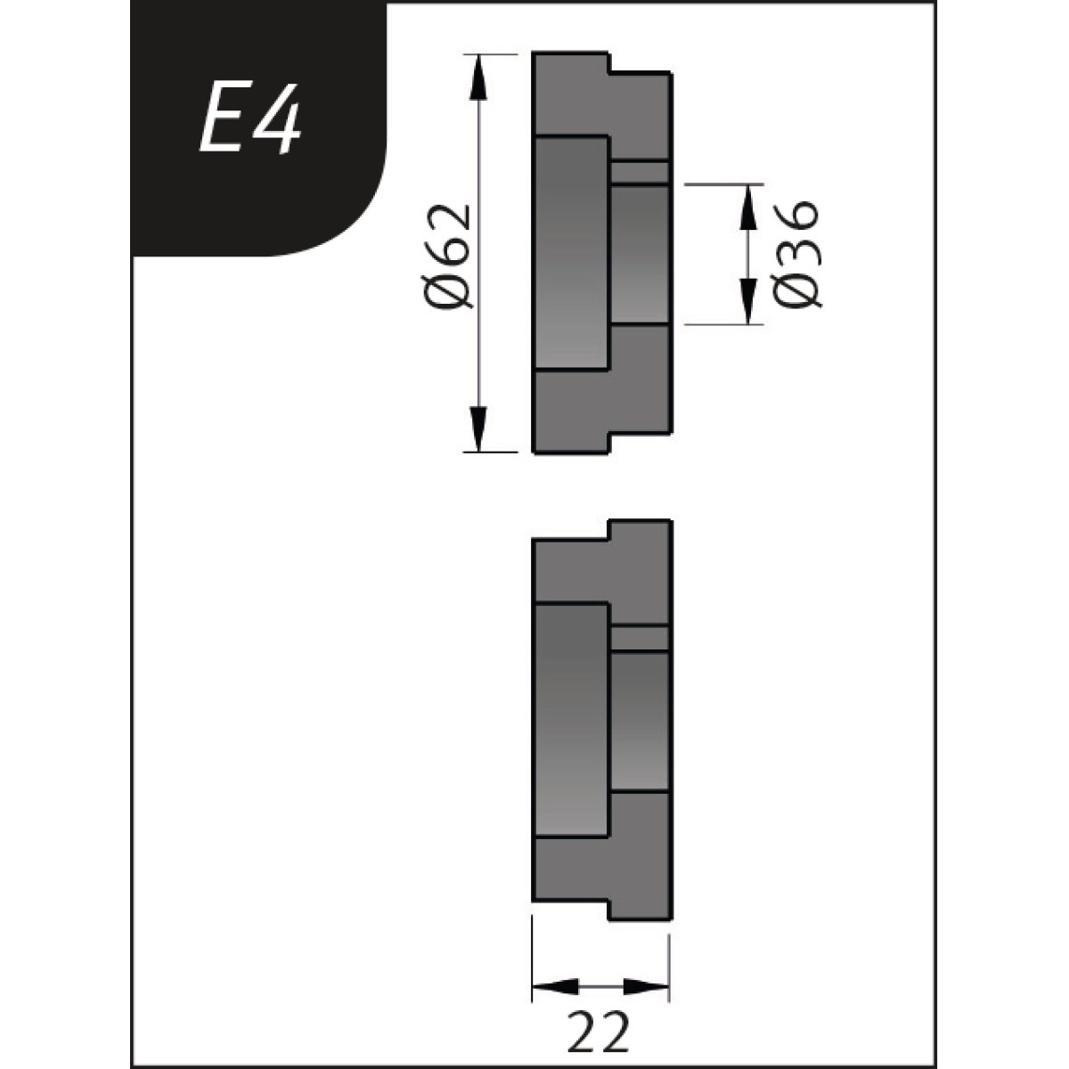Metallkraft Biegerollensatz Typ E4, Ø 62 x 36 x 22 mm, 3880134
