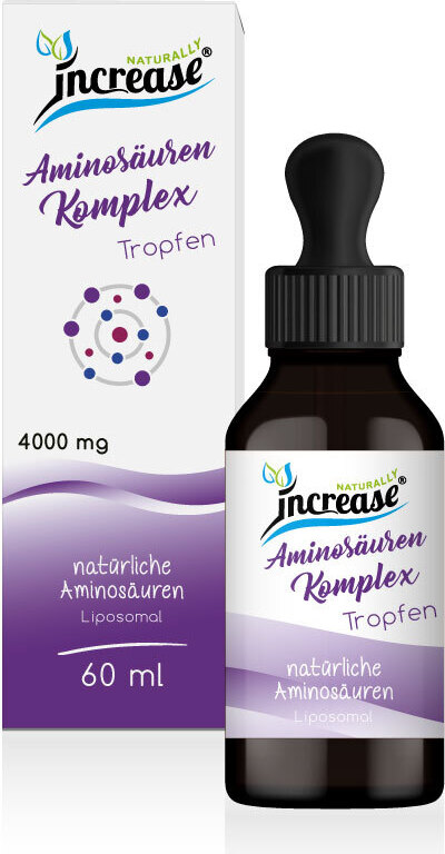 Increase Liposomale Aminosäuren Komplex Tropfen hochdosiert - 120.000mg Aminosäuren pro Packung) 4000mg Aminosäuren pro Tagesdosis mit 18 verschiedenen Aminos