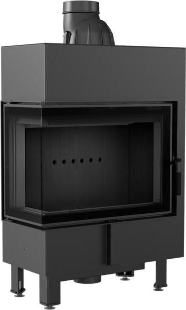 Inteligentný oceľový krb KRATKI LUCY SLIM ľavý 8 kW Ø 160 čierny thermotec MSK GLASS