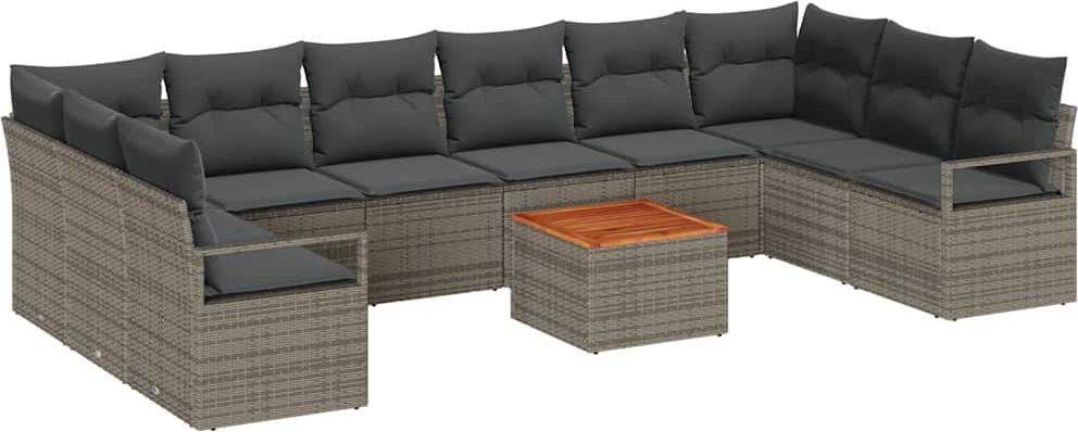 vidaXL Záhradná sedacia súprava 11 ks Grey