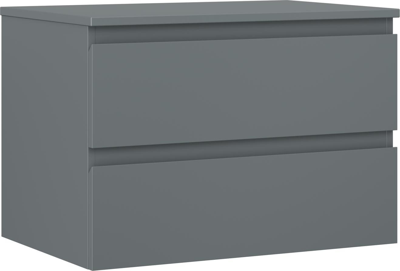 Mexen Orio Badezimmerschrank 70 cm mit Arbeitsplatte, 2 Schubladen, Graphit Matt - 91A10-07047-2-BFFC66