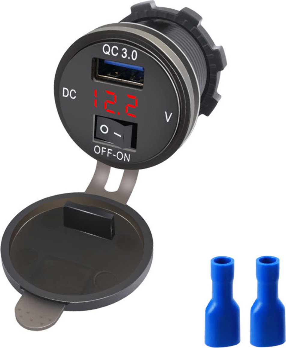 INF Voltmeter Schalter Auto Modifikation Einzel QC3.0 Rot 378626
