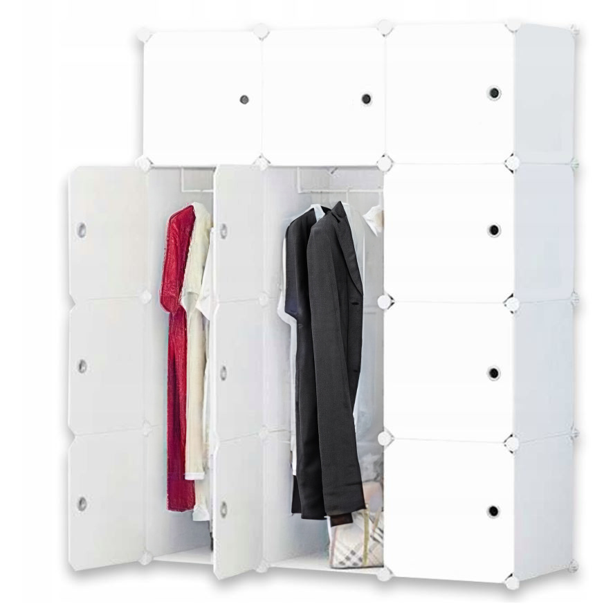REXO Kleiderschrank Modular Kleiderschrank Regal Weiß Kleidung Organizer Xl