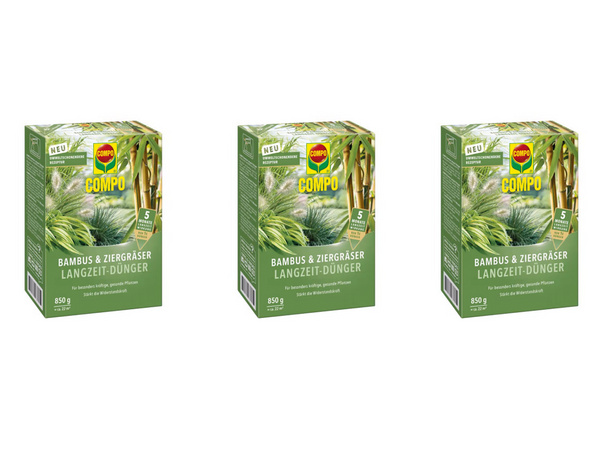 Hamann 3x COMPO Bambus und Ziergräser Langzeit-Dünger 2,55 kg 23847-3x