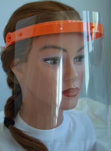 Fan-Omenal Klarsicht Gesichtschutz Gesichtsvisier aus Kunststoff mit Wunschname Color - Orange