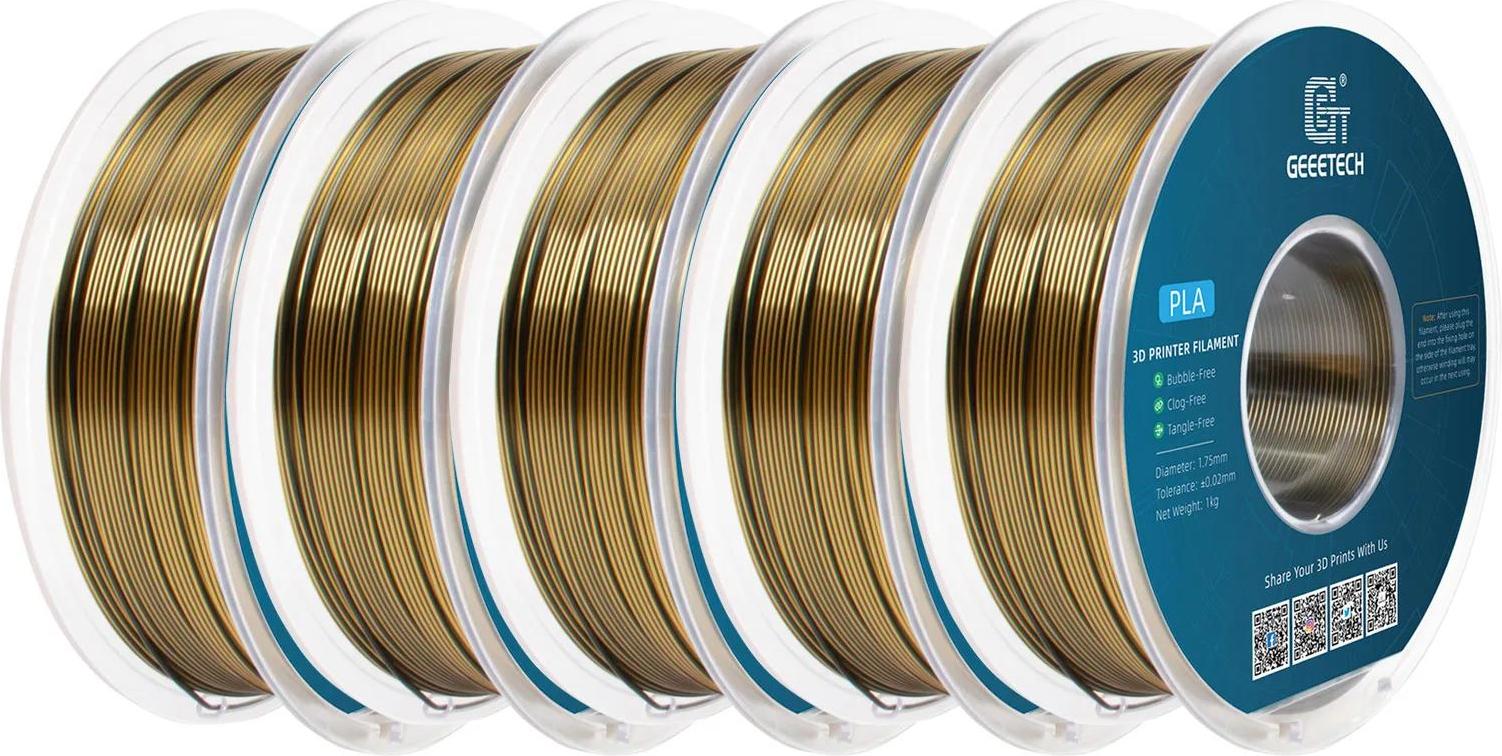 OEM 3D-Filament, robust und umweltfreundlich, geringe Schrumpfung, Gold Silber 1624