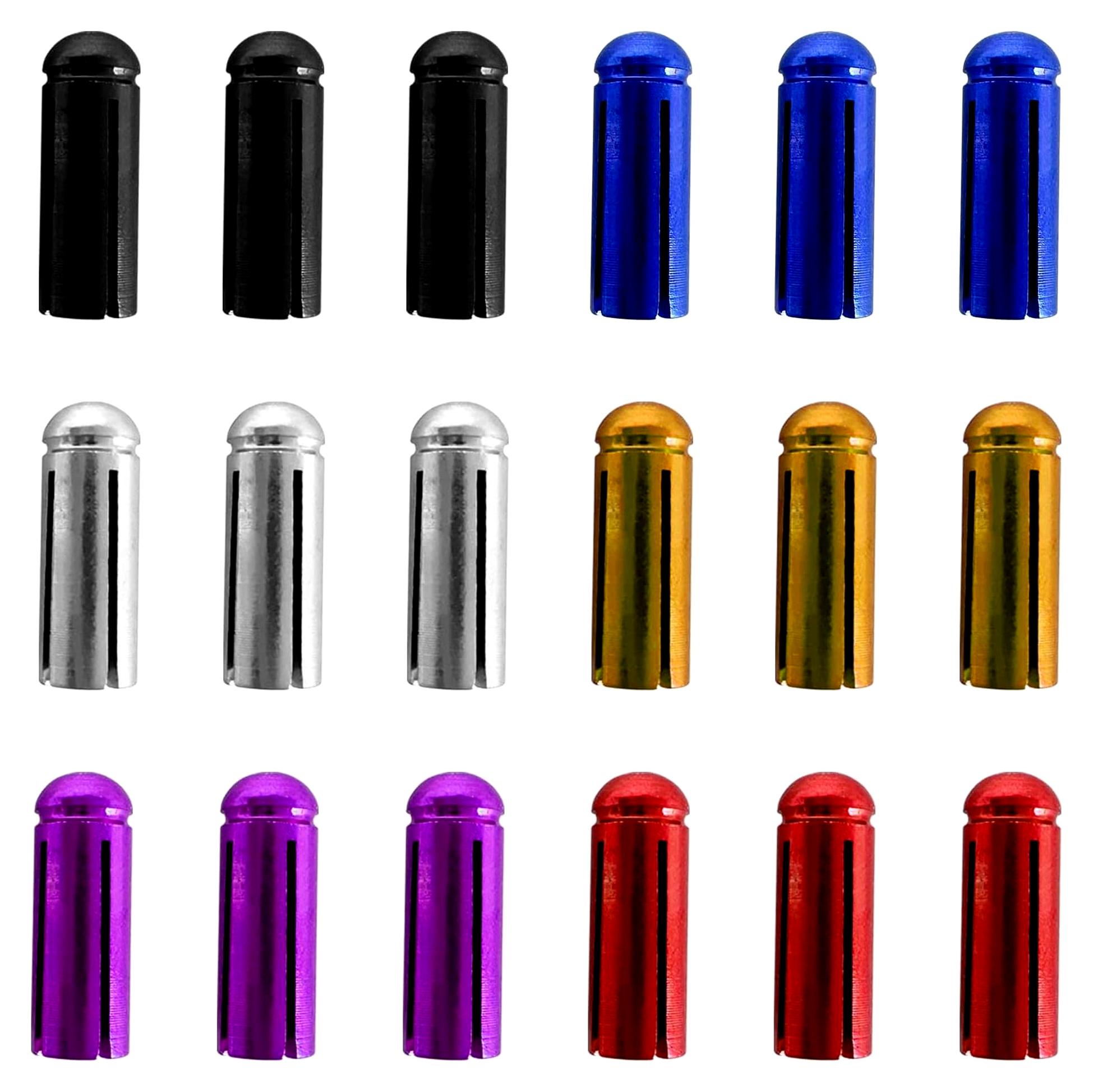 Markenlos 18 Stück Dart Flights Protector, Leichte Dart Flight Wing Savers, 90 Grad, Zubehör für Dartpfeile - Rot, Schwarz, Blau, Gold, Silber, Lila