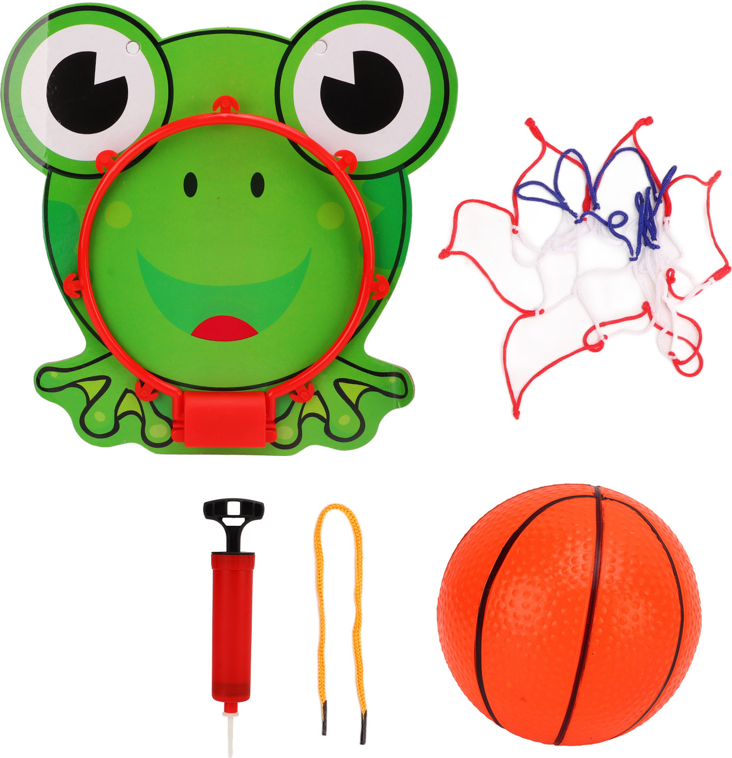 Gistuch Hängender Basketballkorb Mini -Plastik mit Netz Ball für Indoor Outdoor Spielzeug Sport Spiel Frosch