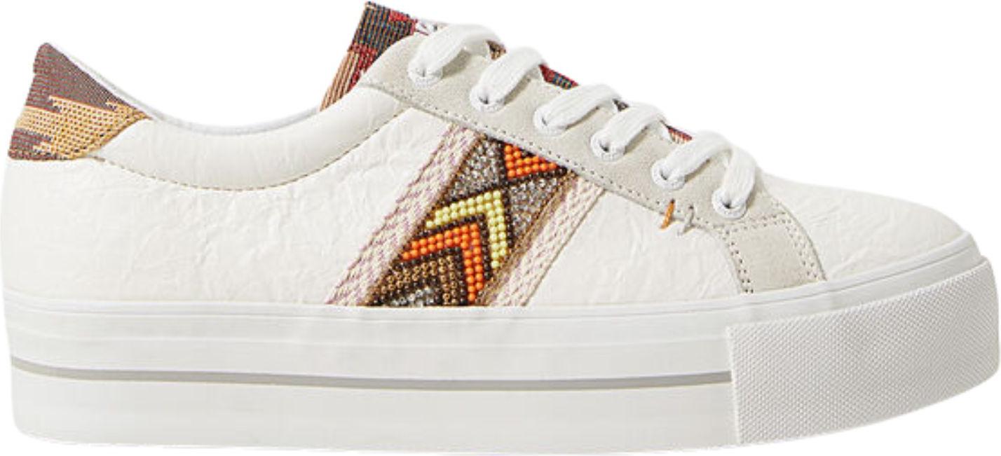 Desigual Frauen Straße ethnischen weißen Schuhe 37