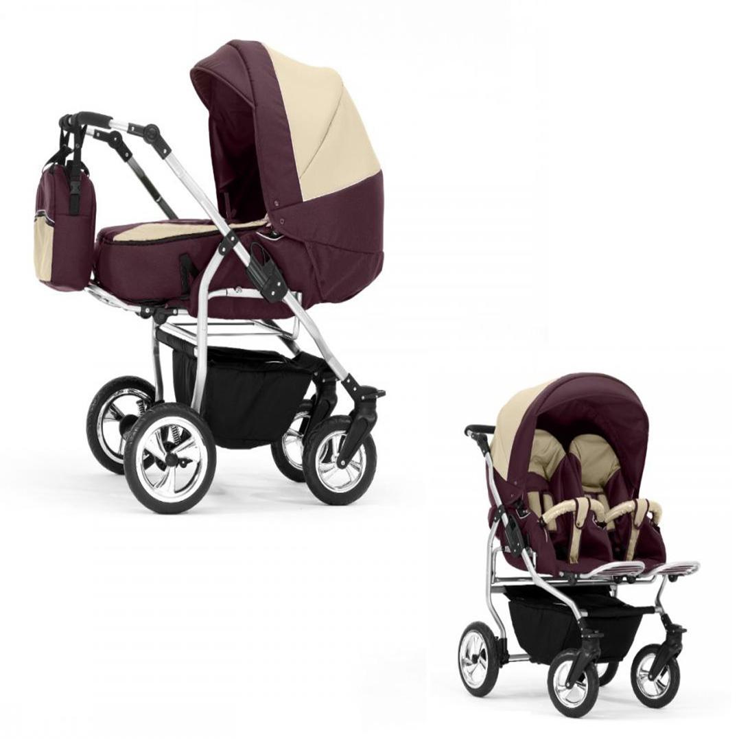 Zwillingskinderwagen 2 in 1 Duo Twin inkl. Sportsitze - 11 Teile - in 20 Farben